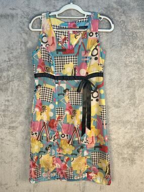 Y2K Bentley A Babydoll Dress Size 0 Chiffon Retro Graphic Ladies Twee Academia